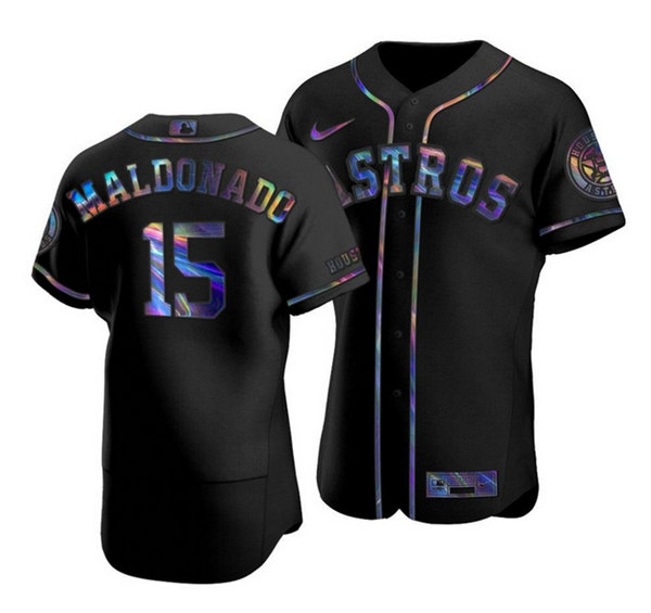 Men's Houston Astros #15 Martin Maldonado Black Flex Base Stitched Baseball Jersey Men's Houston Astros #15 Martin Maldonado Black Flex Base Stitched Baseball Jersey
